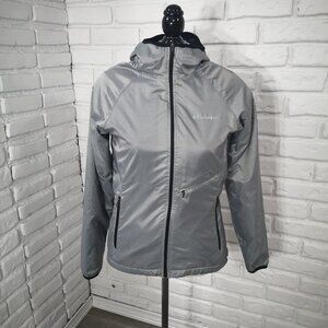 Columbia Ladies Size Small Silver with Black Faux Fur Lined Hooded Jacket